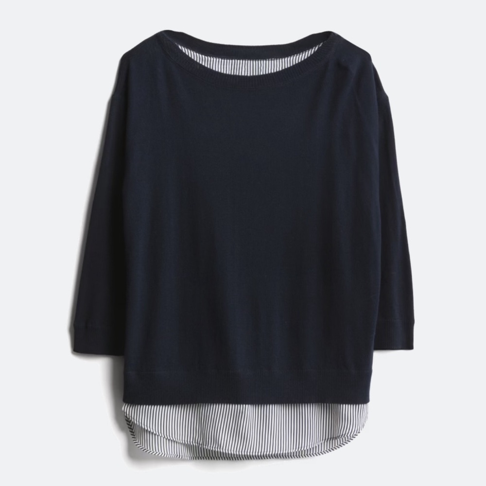 Market & Spruce Ralla Cross Back Mixed Material Pullover